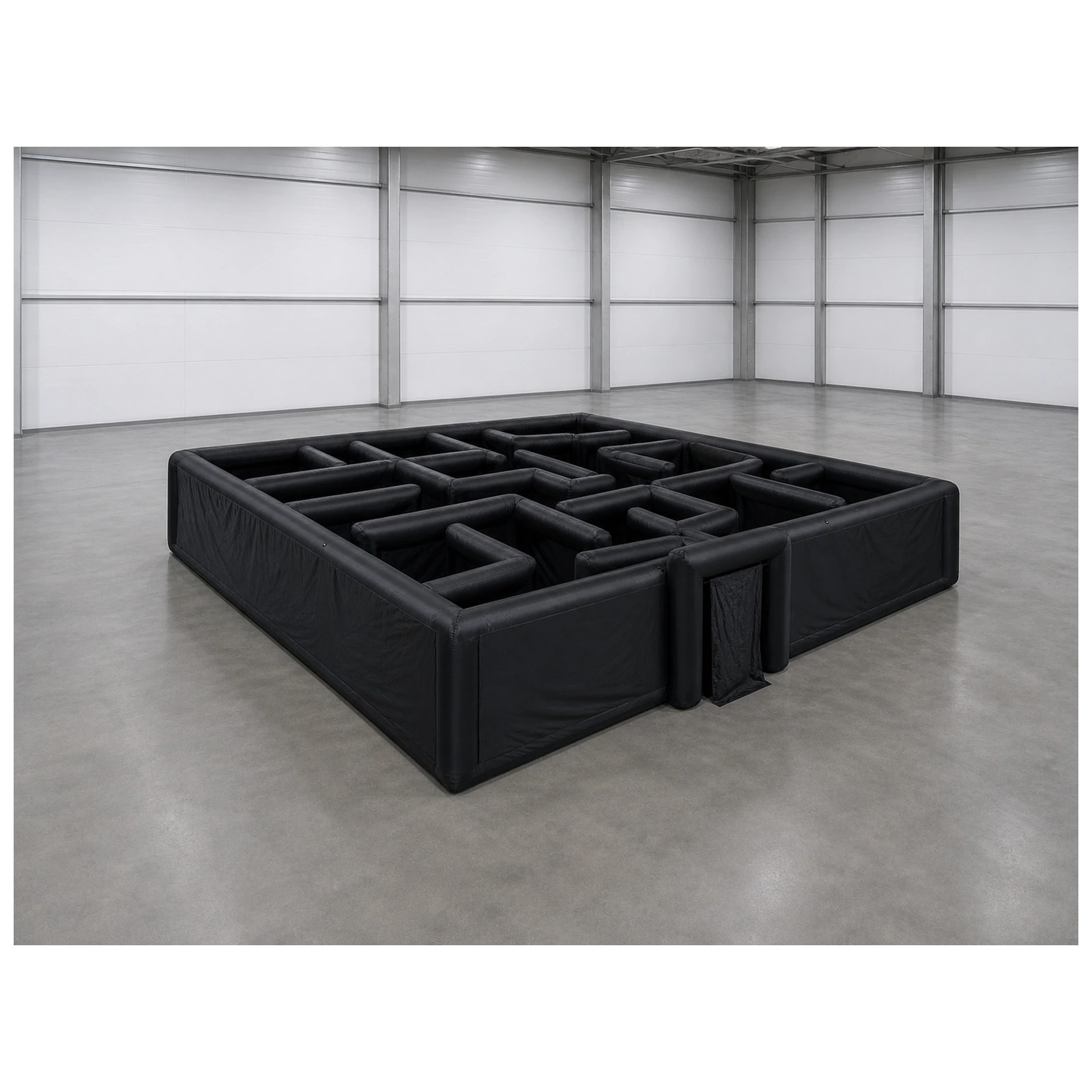 Party Games For Adults And Kids - Duży, gładki, czarny labirynt dmuchany 12x12m